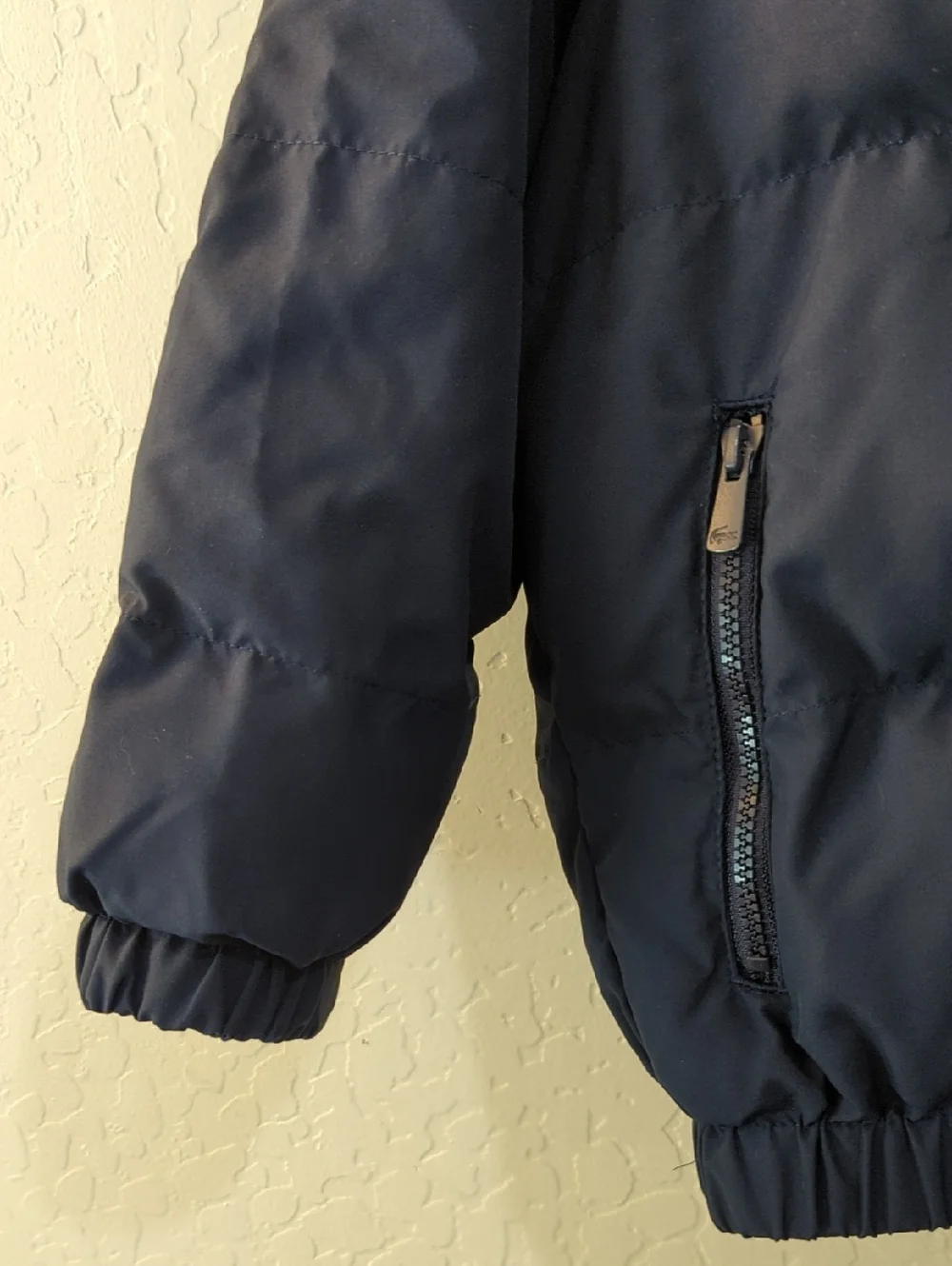 Lacoste Kid's' Navy Hooded Puffer Jacket Size 5